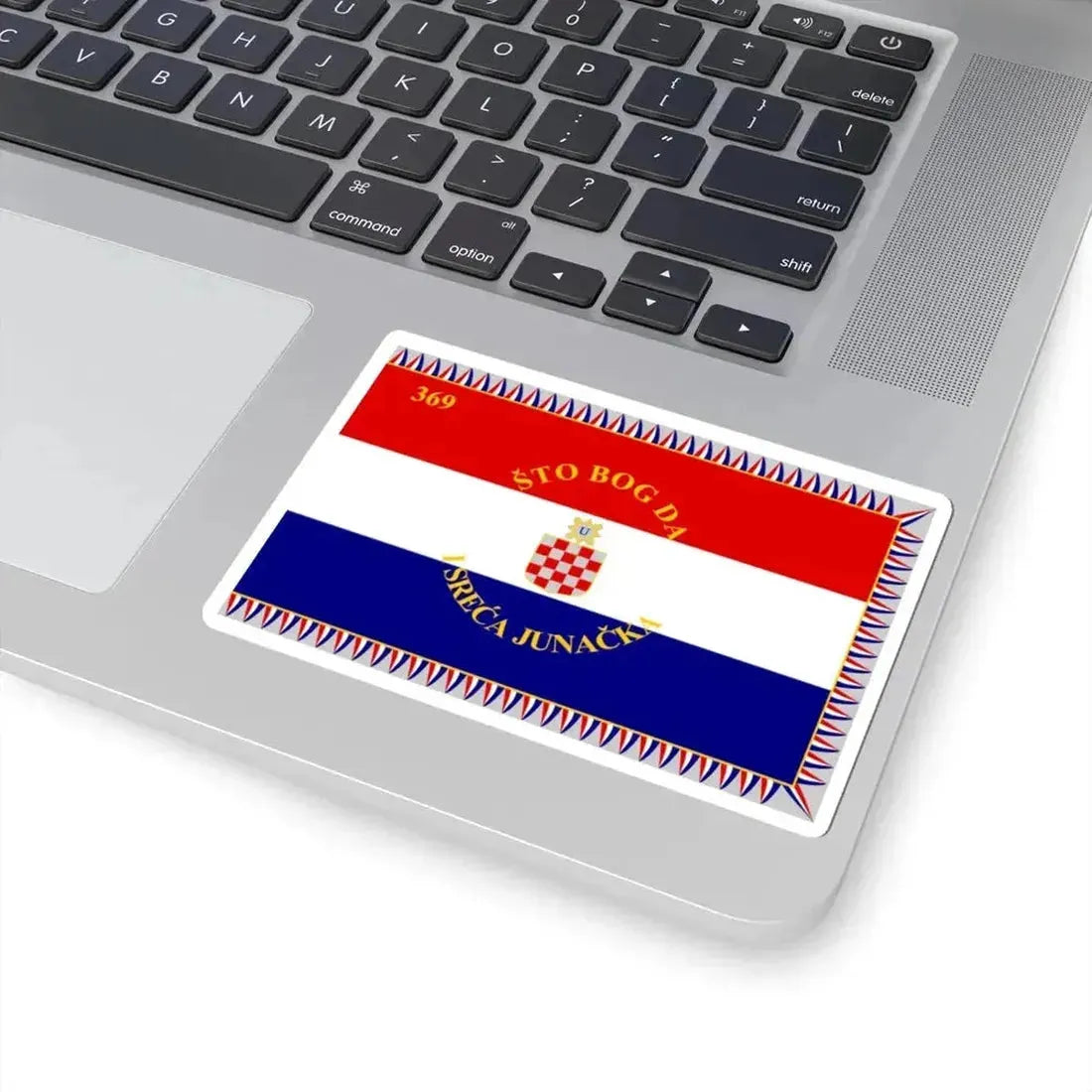Flag of the 369th Infantry Regiment of the Independent State of Croatia (Croatia) STICKER Vinyl Kiss-Cut Decal - The Sticker Space