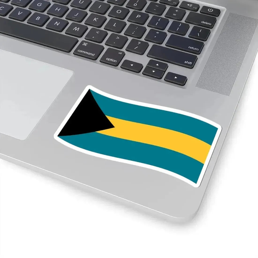 Flag of the Bahamas with waves (Bahamas) STICKER Vinyl Kiss-Cut Decal - The Sticker Space