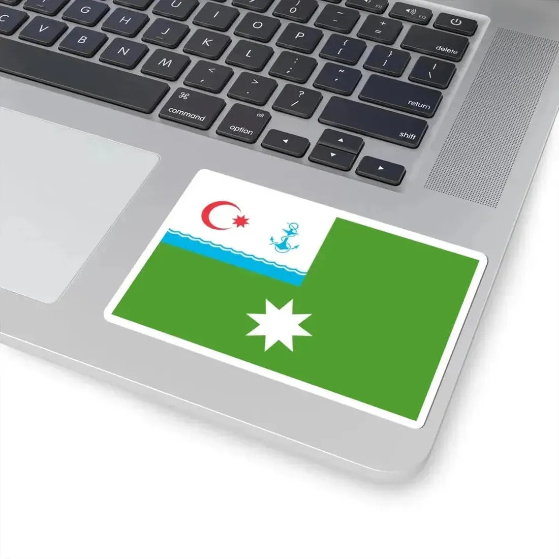 Flag of the Commander of Group of Vessels of the Azerbaijan State Border Service (Azerbaijan) STICKER Vinyl Kiss-Cut Decal - The Sticker Space