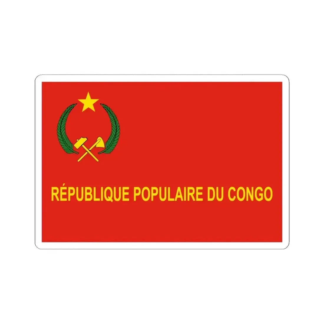 Flag of the Congo Army 1970-1992 (Congo) STICKER Vinyl Kiss-Cut Decal 6 Inch White - The Sticker Space