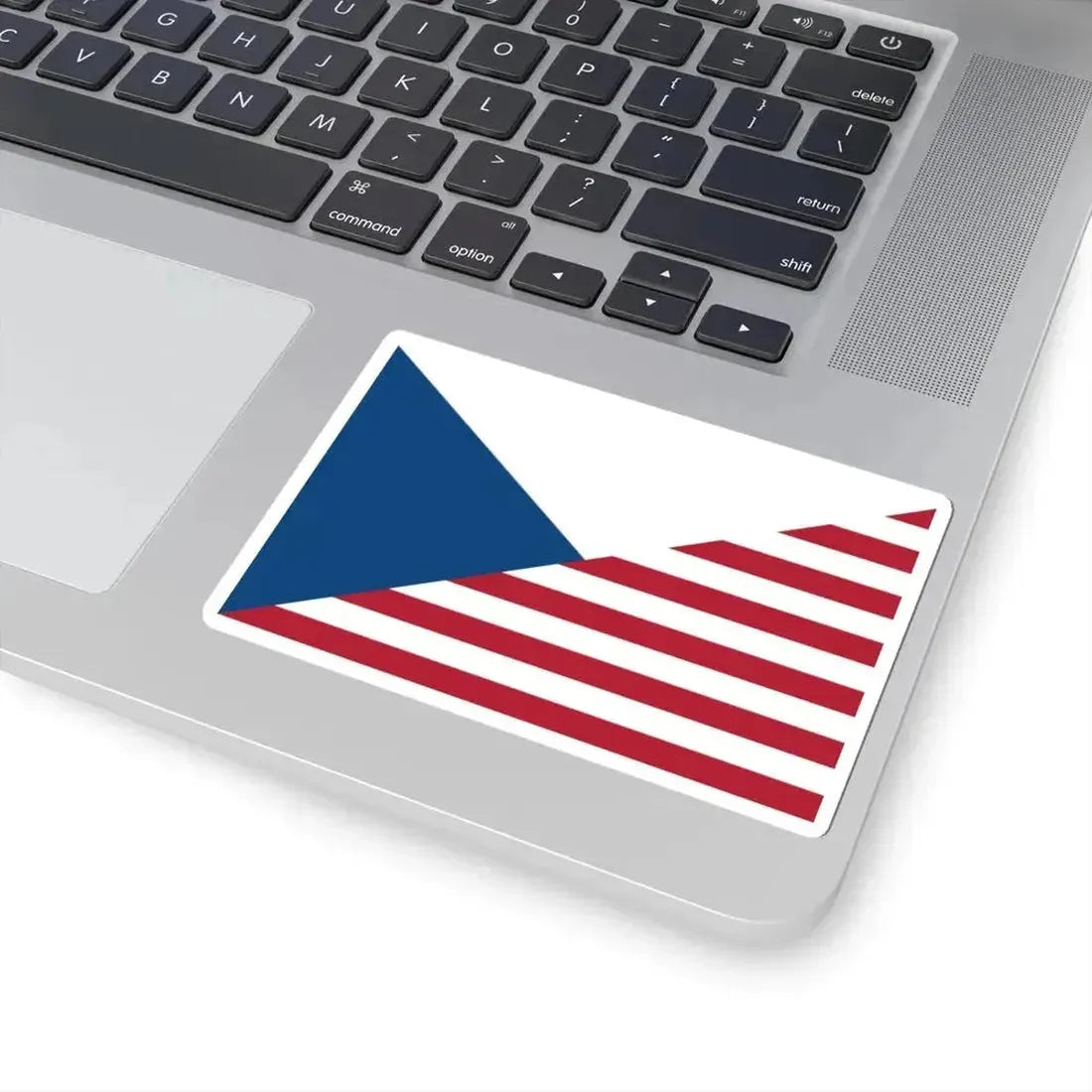 Flag of the Czech Republic and the United States (Czech Republic) STICKER Vinyl Kiss-Cut Decal - The Sticker Space