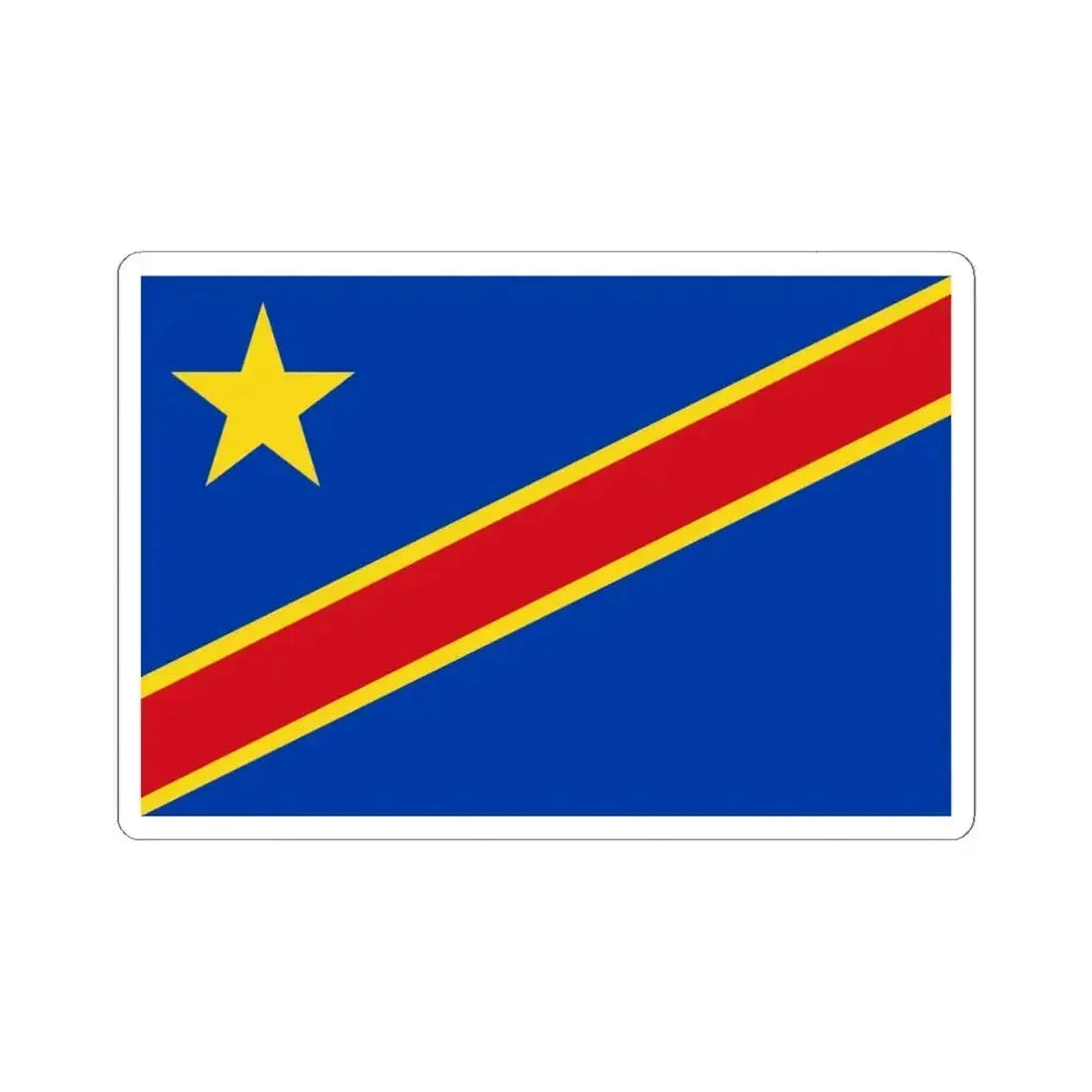 Flag of the Democratic Republic of the Congo 1966-1971 (Congo) STICKER Vinyl Kiss-Cut Decal 6 Inch White - The Sticker Space