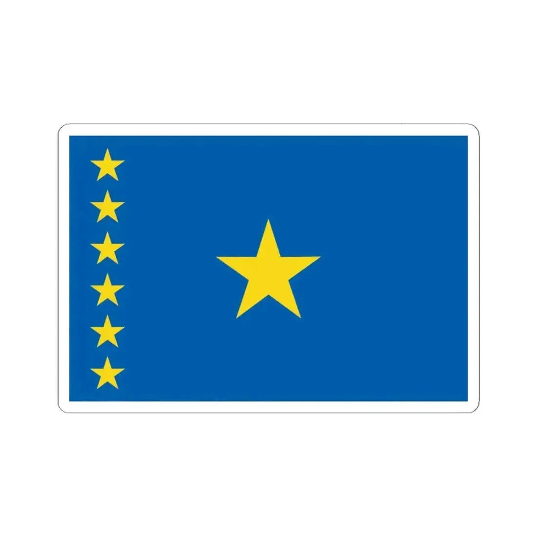 Flag of the Democratic Republic of the Congo 1997-2003 (Congo) STICKER Vinyl Kiss-Cut Decal 6 Inch White - The Sticker Space