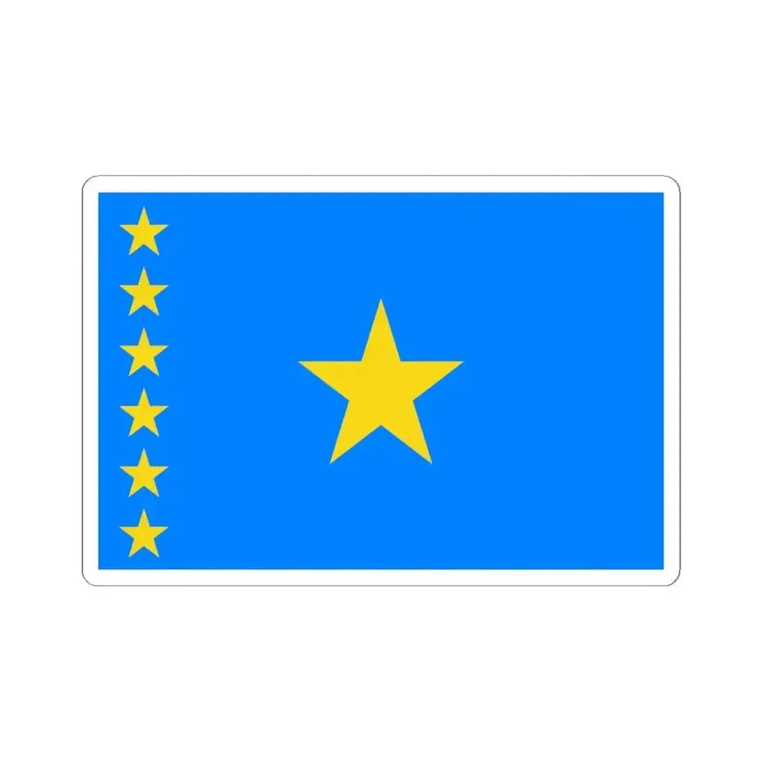 Flag of the Democratic Republic of the Congo 2003-2006 (Congo) STICKER Vinyl Kiss-Cut Decal 6 Inch White - The Sticker Space