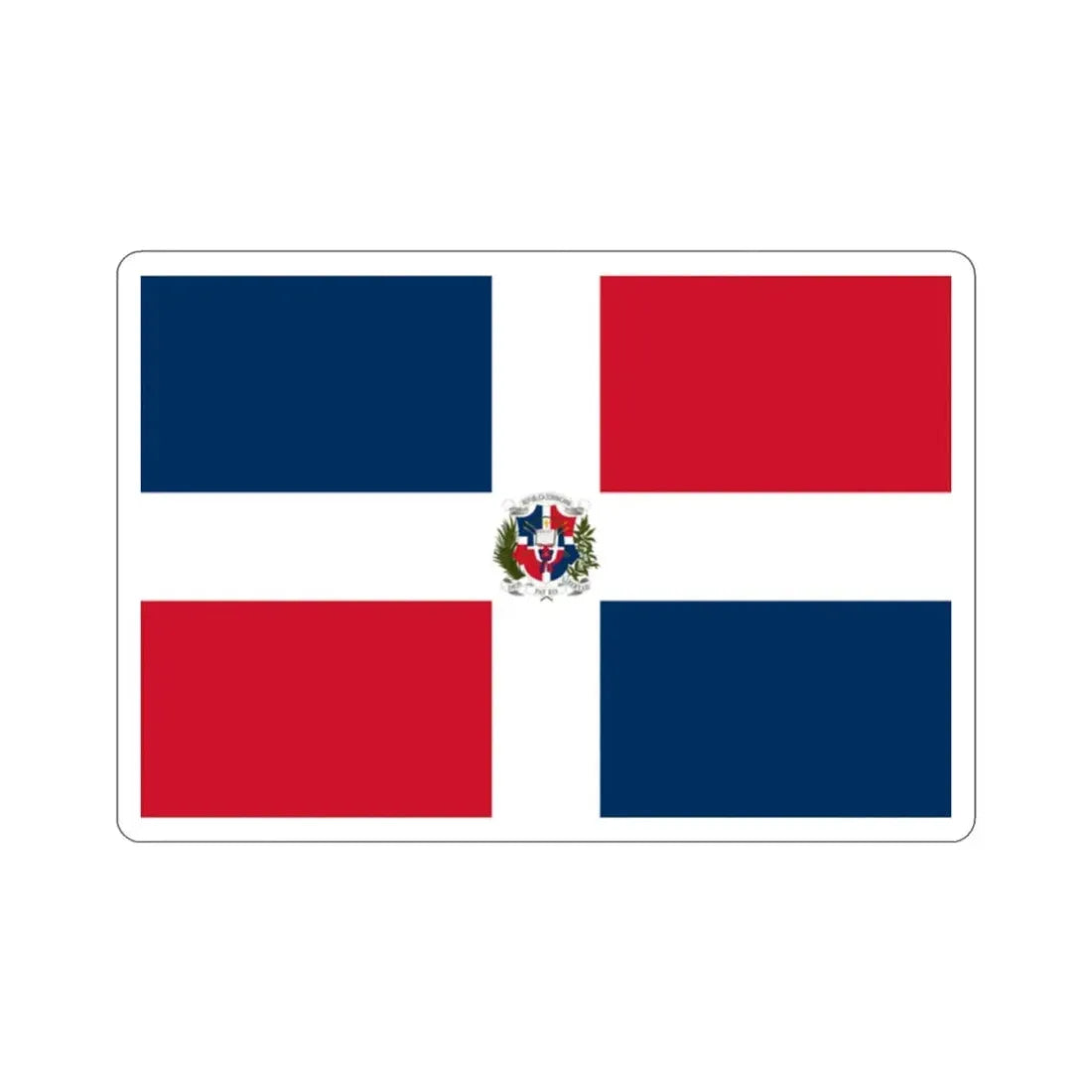 Flag of the Dominican First Republic STICKER Vinyl Die-Cut Decal - The Sticker Space