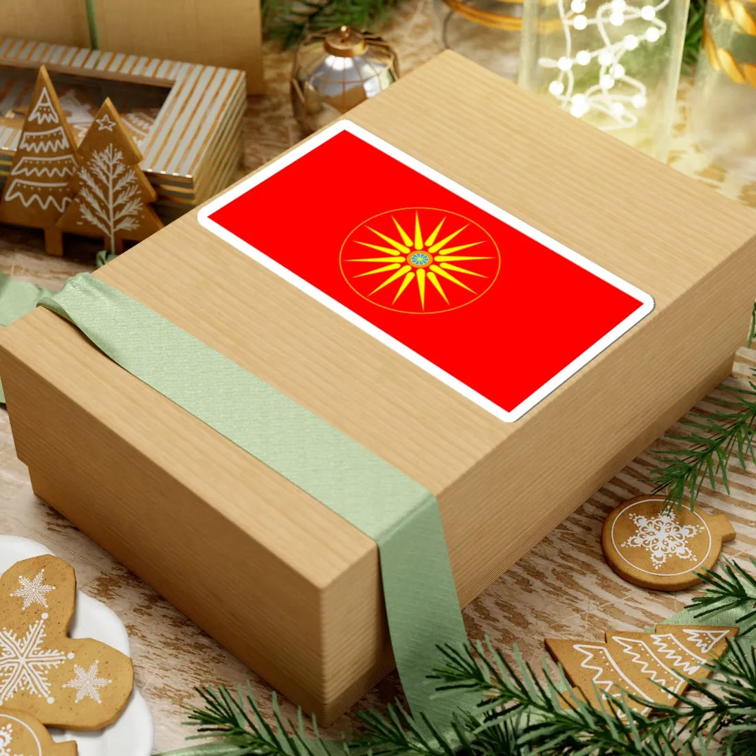 Flag of the Macedonians in Serbia (North Macedonia) STICKER Vinyl Kiss-Cut Decal - The Sticker Space