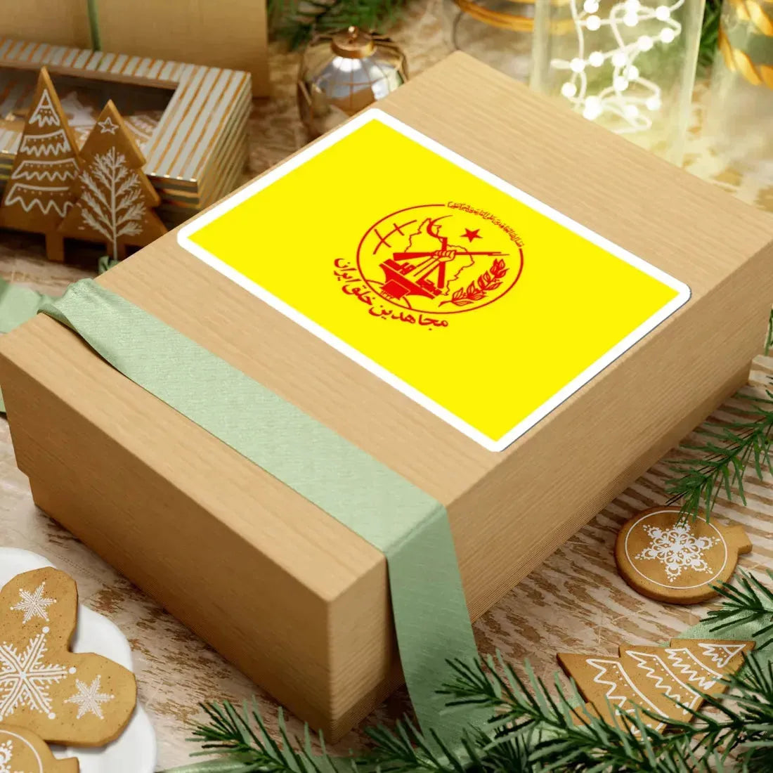 Flag of the Peoples Mujahedin of Iran Yellow (Iran) STICKER Vinyl Kiss-Cut Decal - The Sticker Space