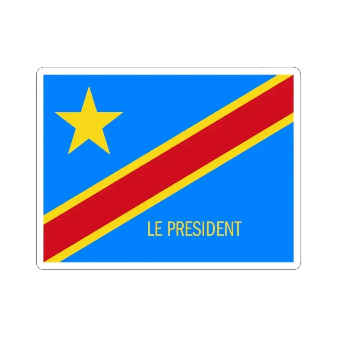 Flag of the President of the Democratic Republic of the Congo (Congo) STICKER Vinyl Kiss-Cut Decal 6 Inch White - The Sticker Space