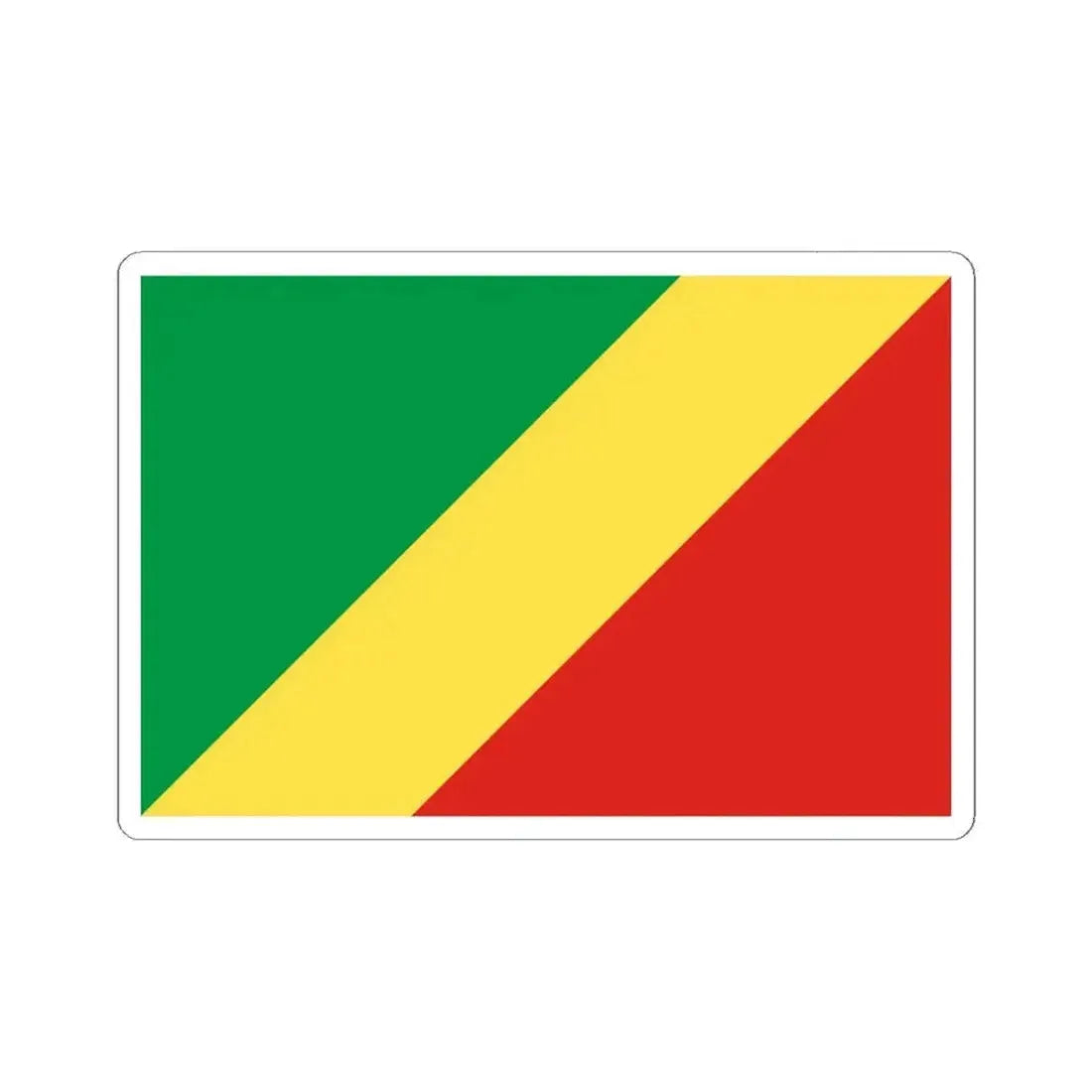 Flag of the Republic of the Congo (Congo) STICKER Vinyl Kiss-Cut Decal 6 Inch White - The Sticker Space