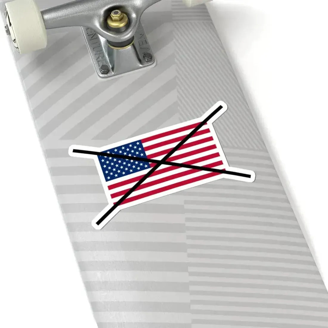 Flag of the United States crossed out (United States) STICKER Vinyl Kiss-Cut Decal - The Sticker Space