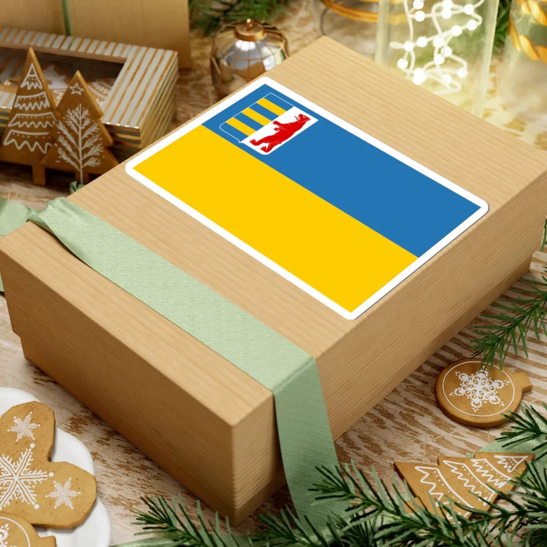 Flag of Transcarpathian Oblast (Ukraine) STICKER Vinyl Kiss-Cut Decal - The Sticker Space