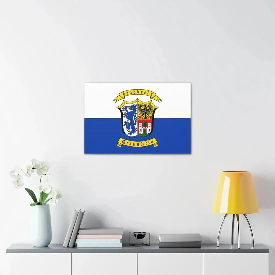 Flag of Traunstein Germany - Canvas Wall Art - The Sticker Space