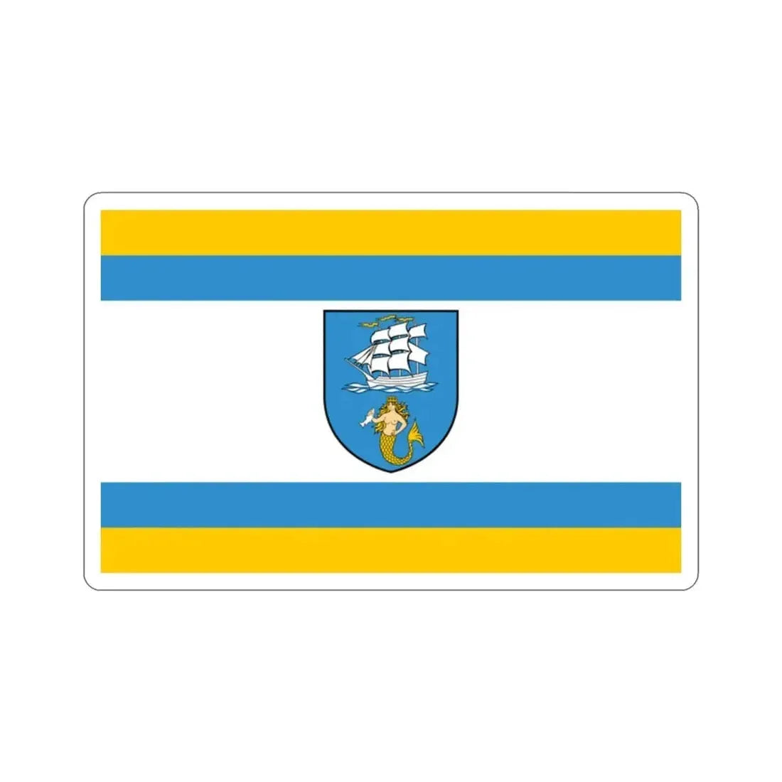 Flag of Ustka Poland STICKER Vinyl Die-Cut Decal - The Sticker Space