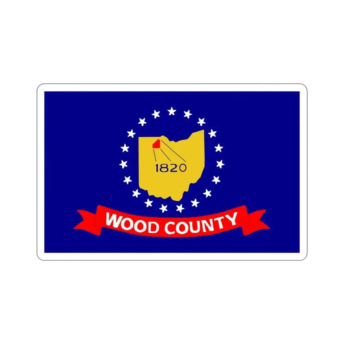 Flag of Wood County Ohio STICKER Vinyl Die-Cut Decal - The Sticker Space