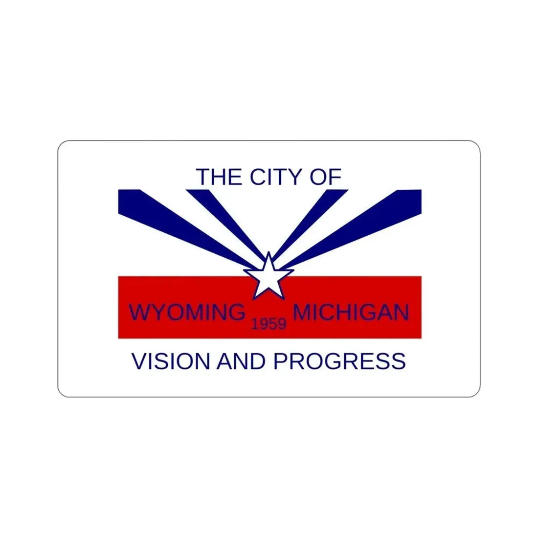 Flag of Wyoming Michigan USA STICKER Vinyl Die-Cut Decal - The Sticker Space