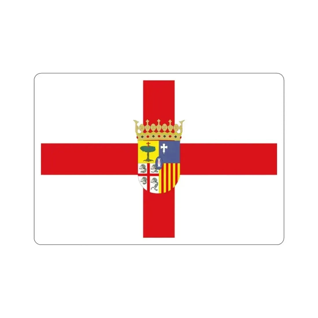 Flag of Zaragoza Spain STICKER Vinyl Die-Cut Decal - The Sticker Space