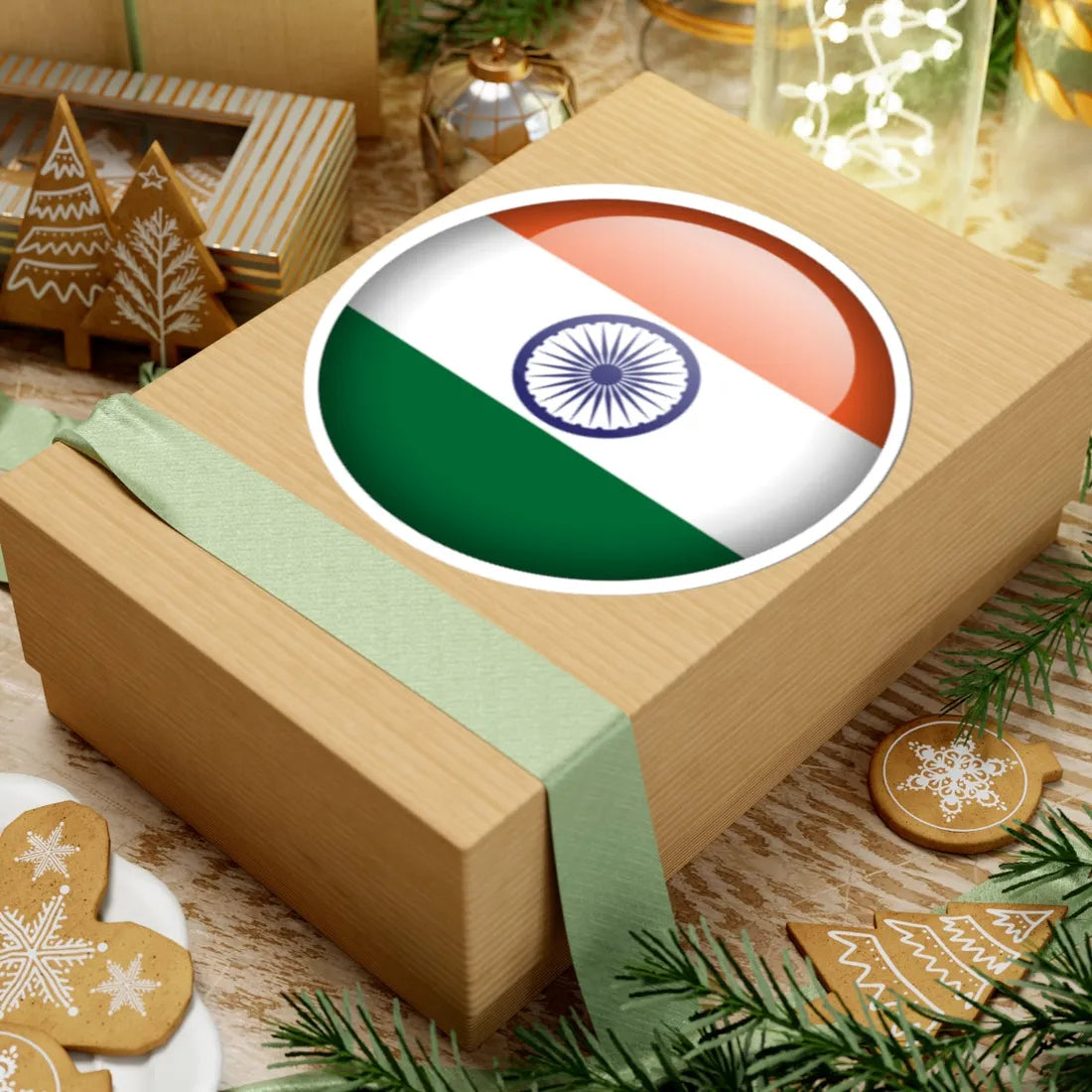 Flag orb India (India) STICKER Vinyl Kiss-Cut Decal - The Sticker Space