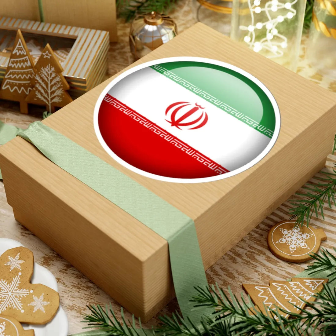 Flag orb Iran (Iran) STICKER Vinyl Kiss-Cut Decal - The Sticker Space