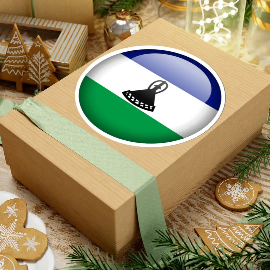 Flag orb Lesotho (Lesotho) STICKER Vinyl Kiss-Cut Decal - The Sticker Space