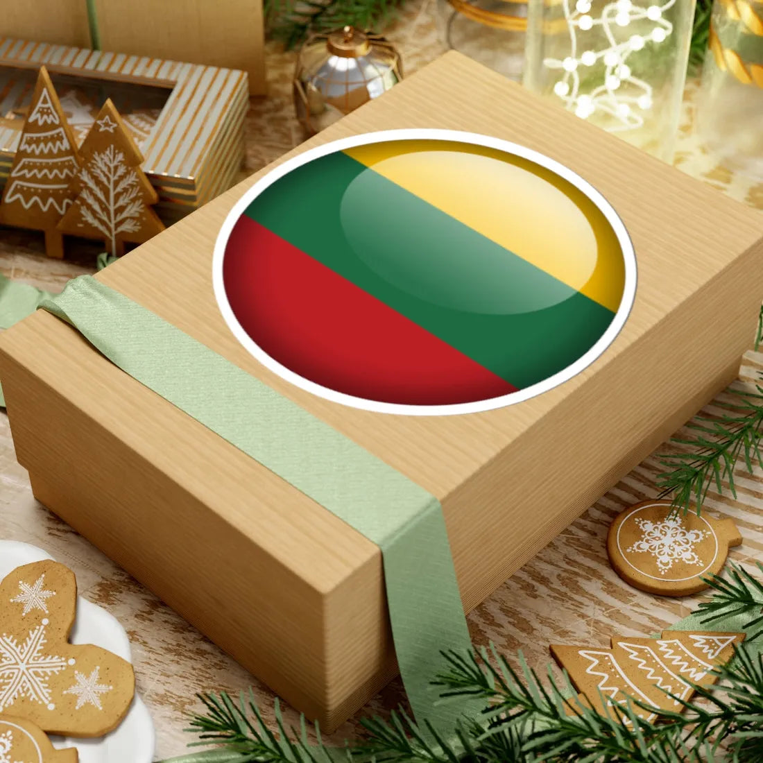 Flag orb Lithuania (Lithuania) STICKER Vinyl Kiss-Cut Decal - The Sticker Space