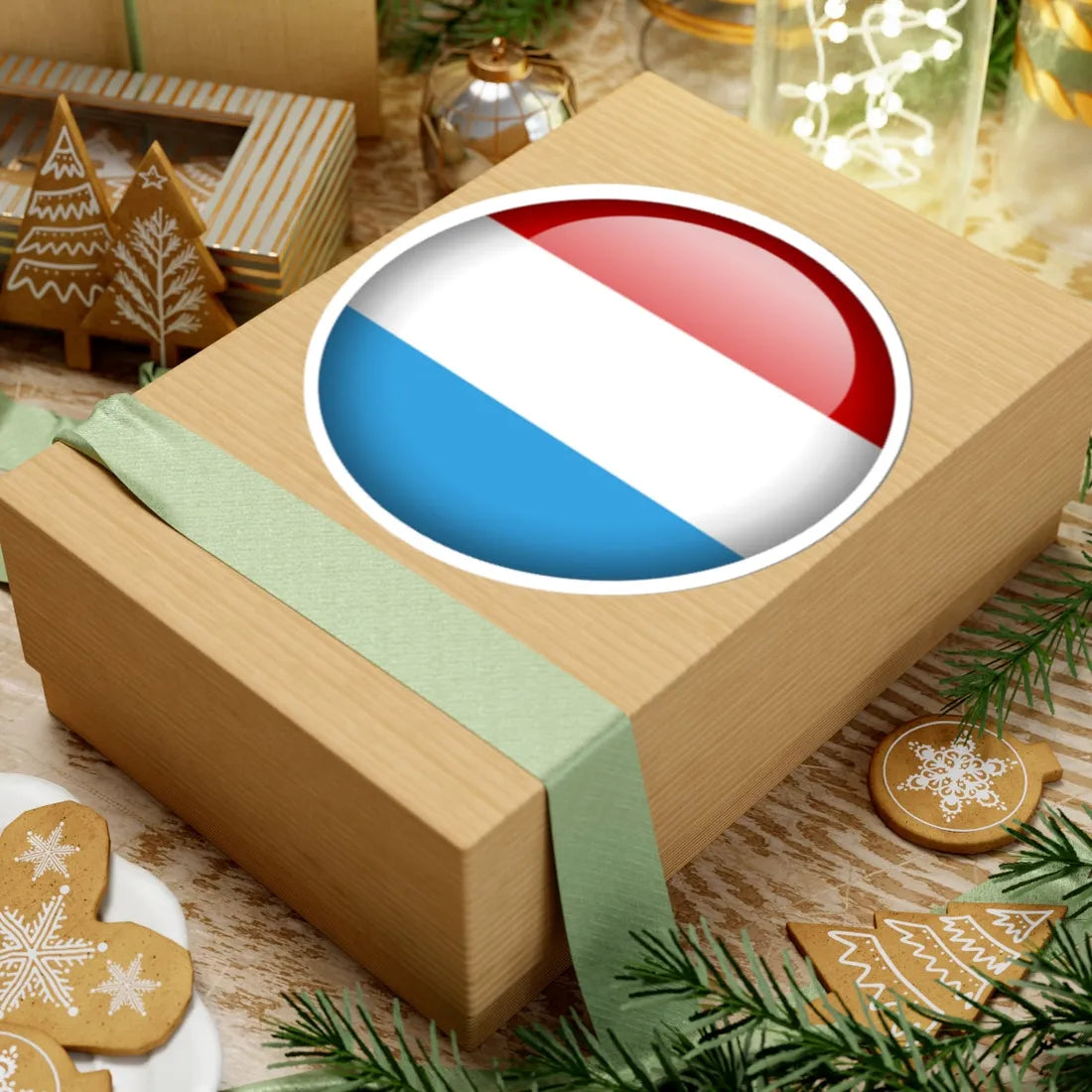 Flag orb Luxembourg (Luxembourg) STICKER Vinyl Kiss-Cut Decal - The Sticker Space