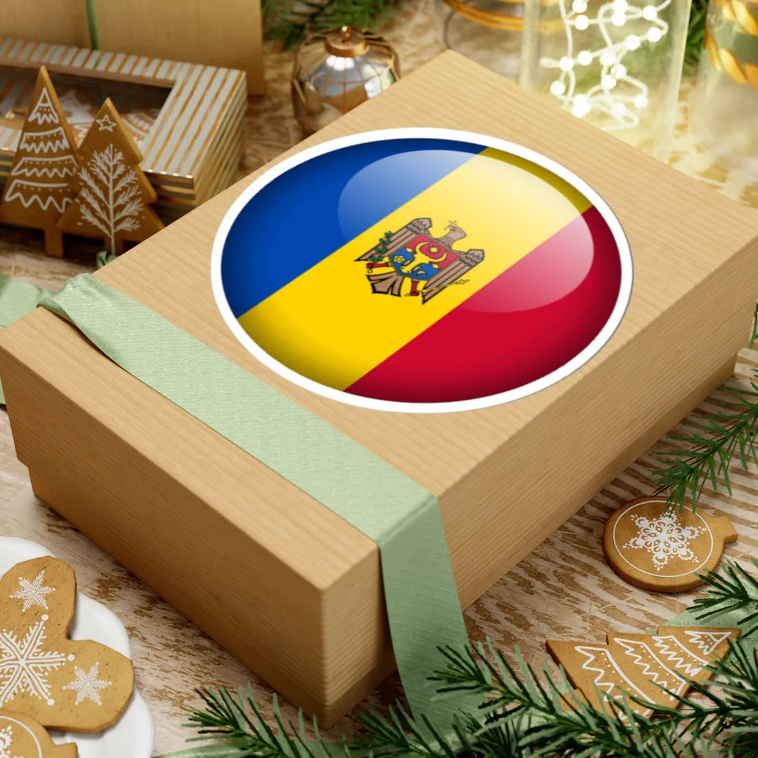 Flag orb Moldova (Moldova) STICKER Vinyl Kiss-Cut Decal - The Sticker Space