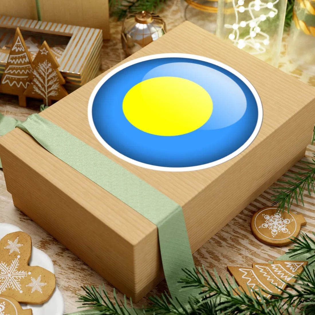 Flag orb Palau (Palau) STICKER Vinyl Kiss-Cut Decal - The Sticker Space