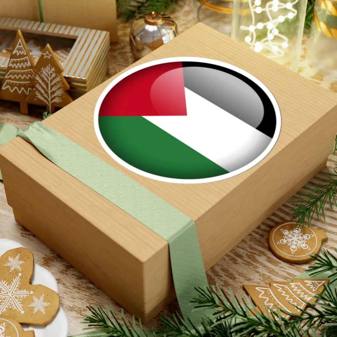 Flag orb Palestine (Palestine) STICKER Vinyl Kiss-Cut Decal - The Sticker Space