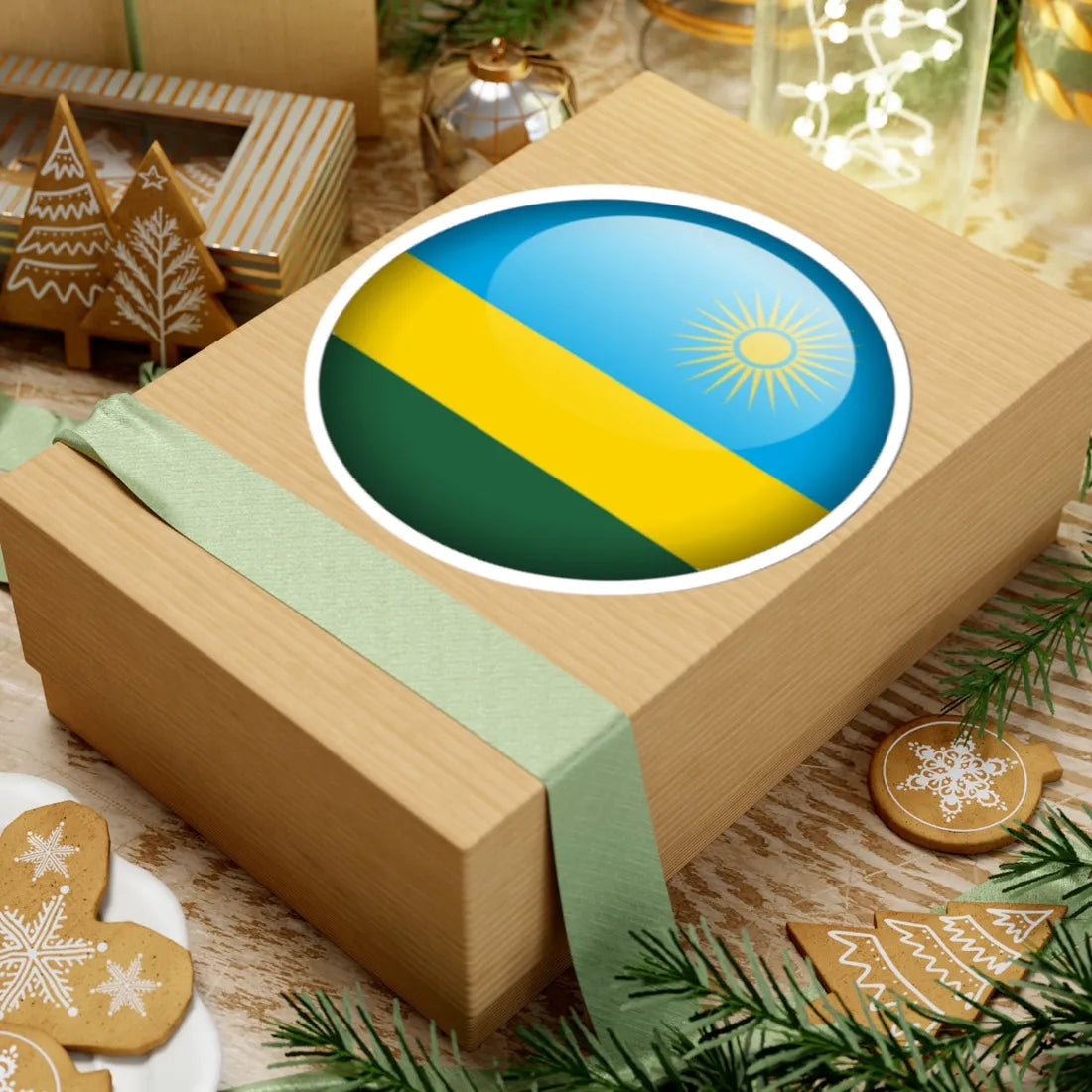 Flag orb Rwanda (Rwanda) STICKER Vinyl Kiss-Cut Decal - The Sticker Space