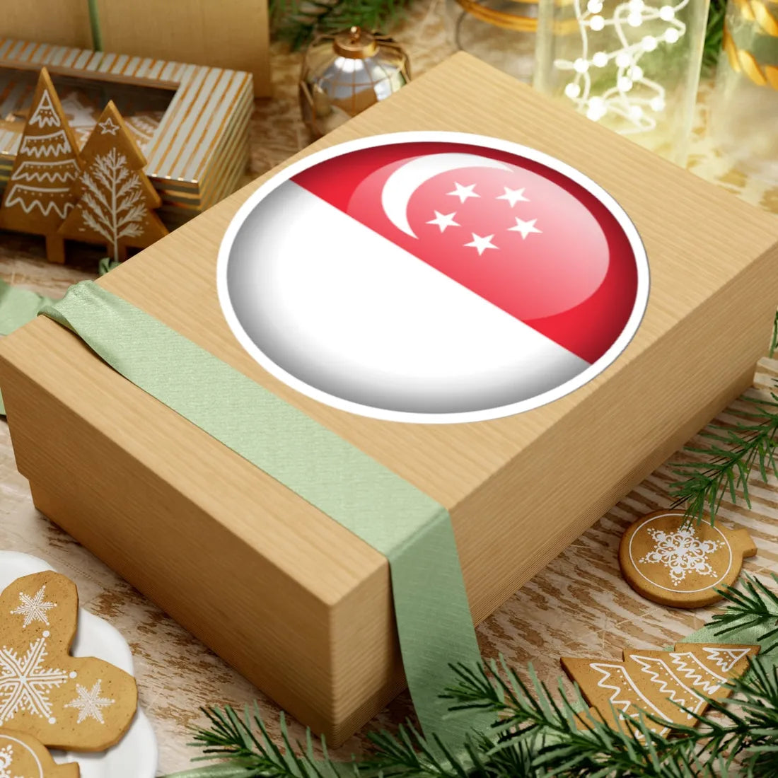 Flag orb Singapore (Singapore) STICKER Vinyl Kiss-Cut Decal - The Sticker Space