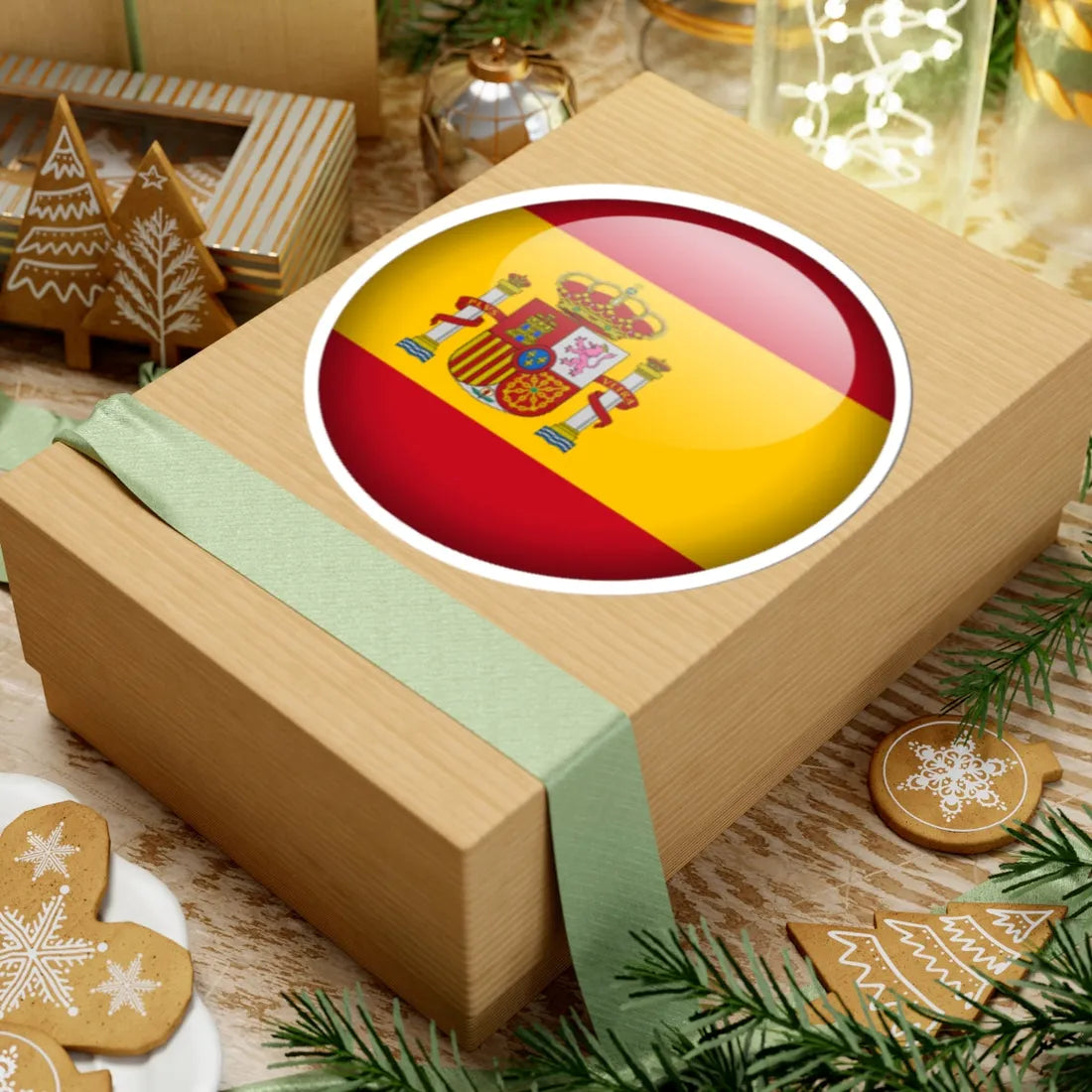 Flag orb Spain (Spain) STICKER Vinyl Kiss-Cut Decal - The Sticker Space