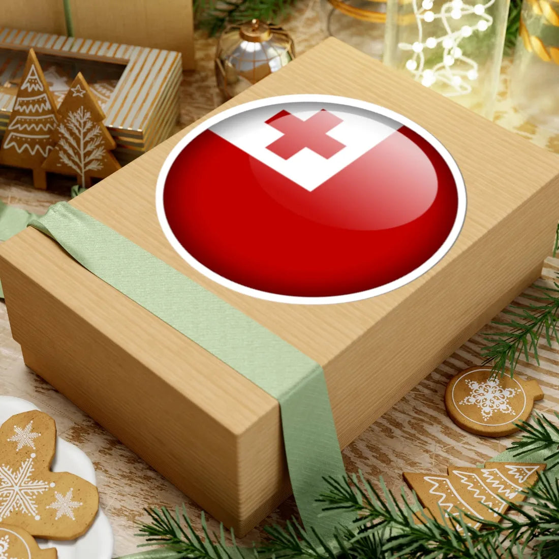 Flag orb Tonga (Tonga) STICKER Vinyl Kiss-Cut Decal - The Sticker Space