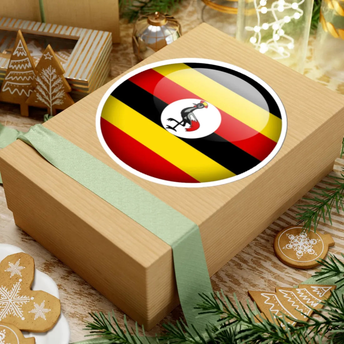 Flag orb Uganda (Uganda) STICKER Vinyl Kiss-Cut Decal - The Sticker Space