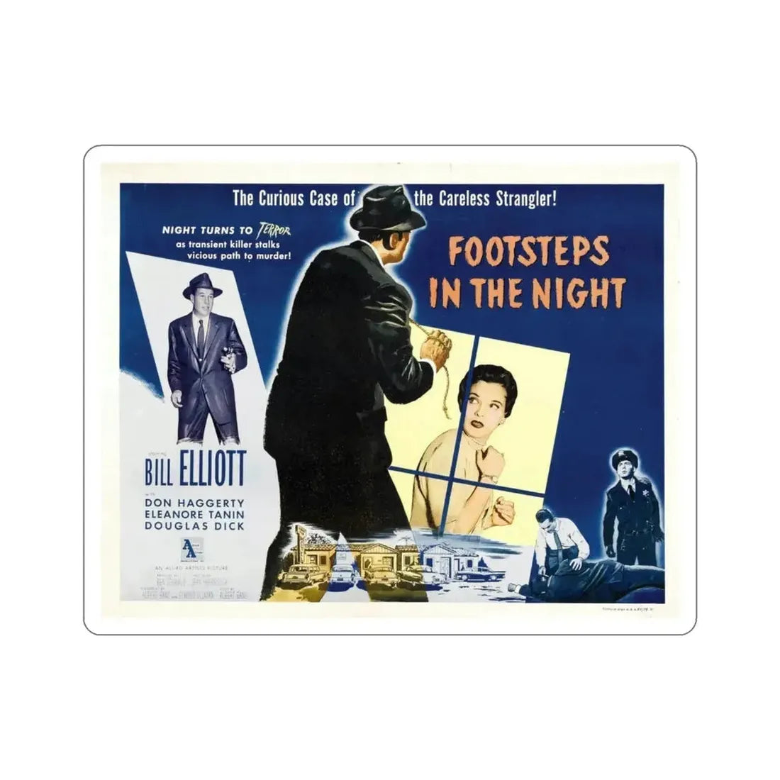 Footsteps in the Night 1957 Movie Poster STICKER Vinyl Die-Cut Decal - The Sticker Space