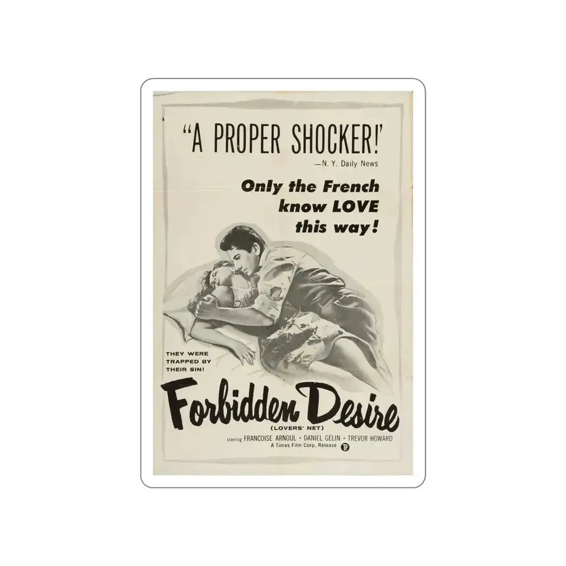 FORBIDDEN DESIRE 1955 Movie Poster STICKER Vinyl Die-Cut Decal - The Sticker Space