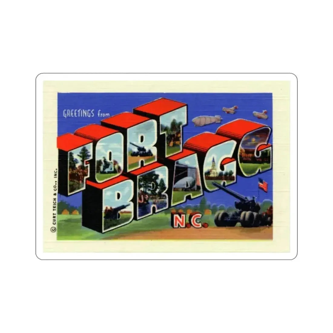 Fort Bragg NC (Greeting Cards) STICKER Vinyl Die-Cut Decal - The Sticker Space