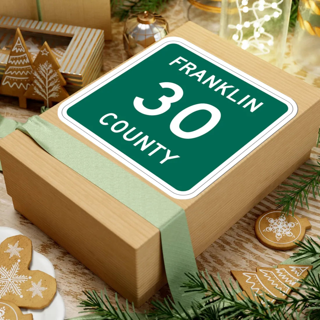Franklin County 30 NY (New York) (Road Sign) STICKER Vinyl Kiss-Cut Decal - The Sticker Space