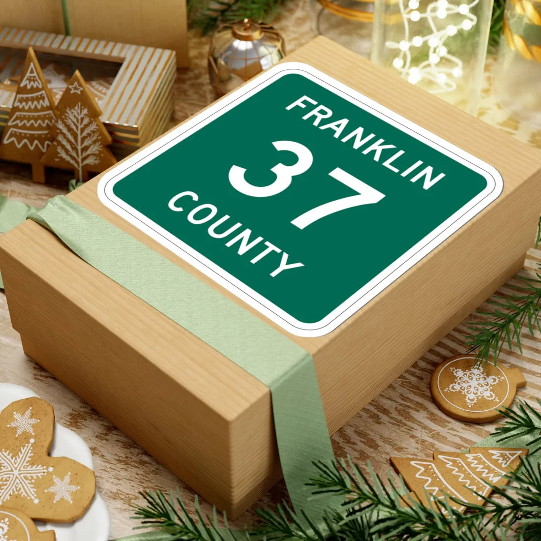 Franklin County 37 NY (New York) (Road Sign) STICKER Vinyl Kiss-Cut Decal - The Sticker Space