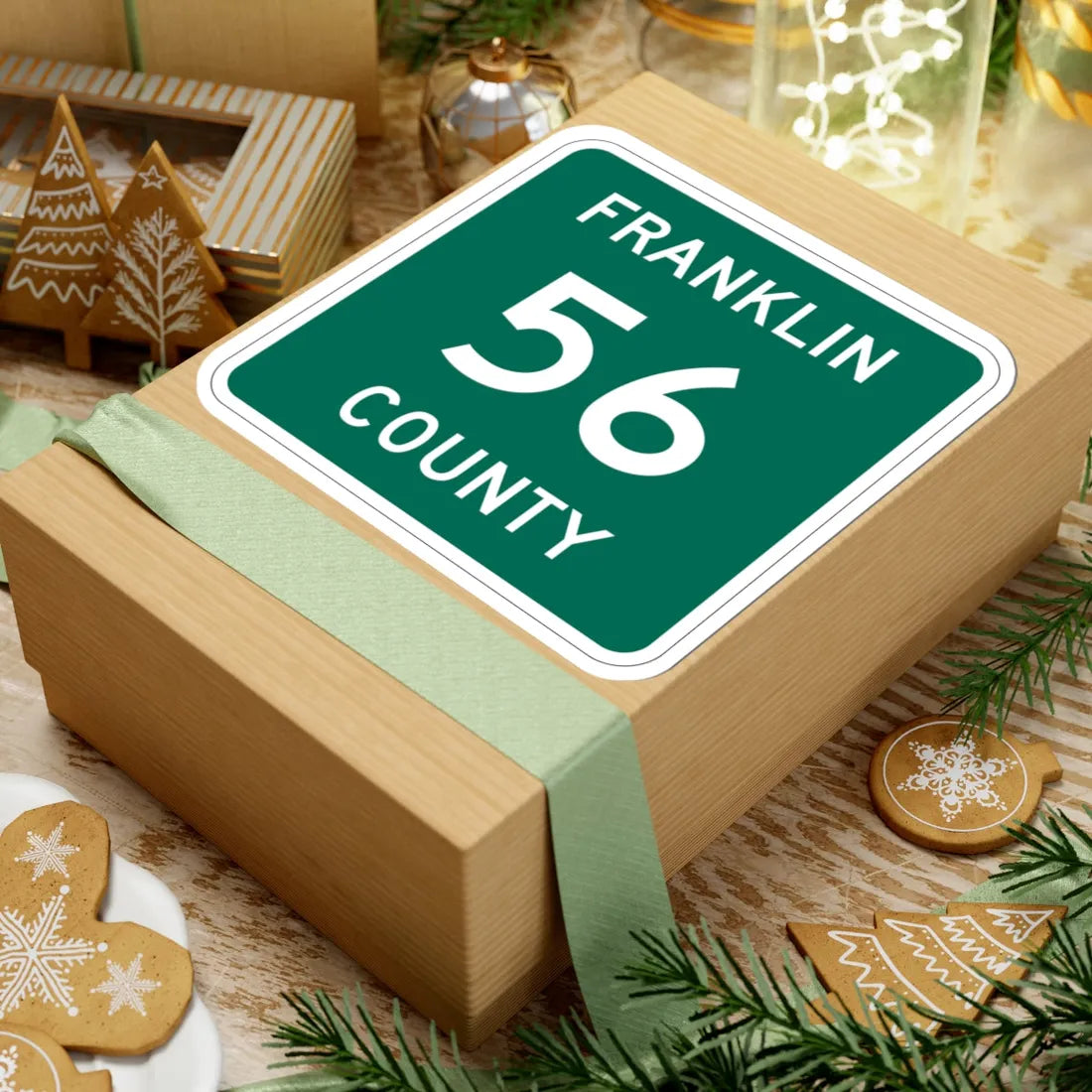 Franklin County 56 NY (New York) (Road Sign) STICKER Vinyl Kiss-Cut Decal - The Sticker Space