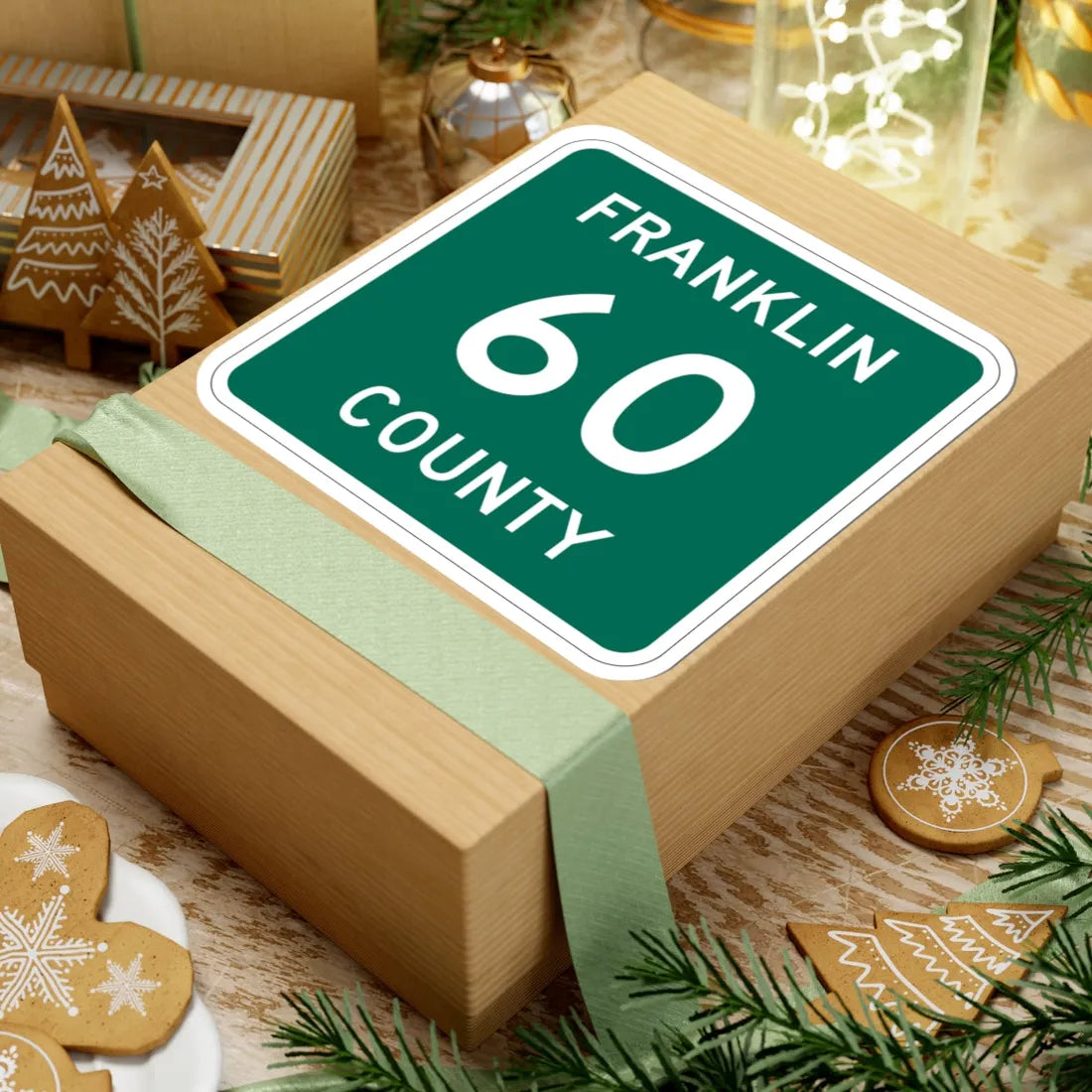 Franklin County 60 NY (New York) (Road Sign) STICKER Vinyl Kiss-Cut Decal - The Sticker Space