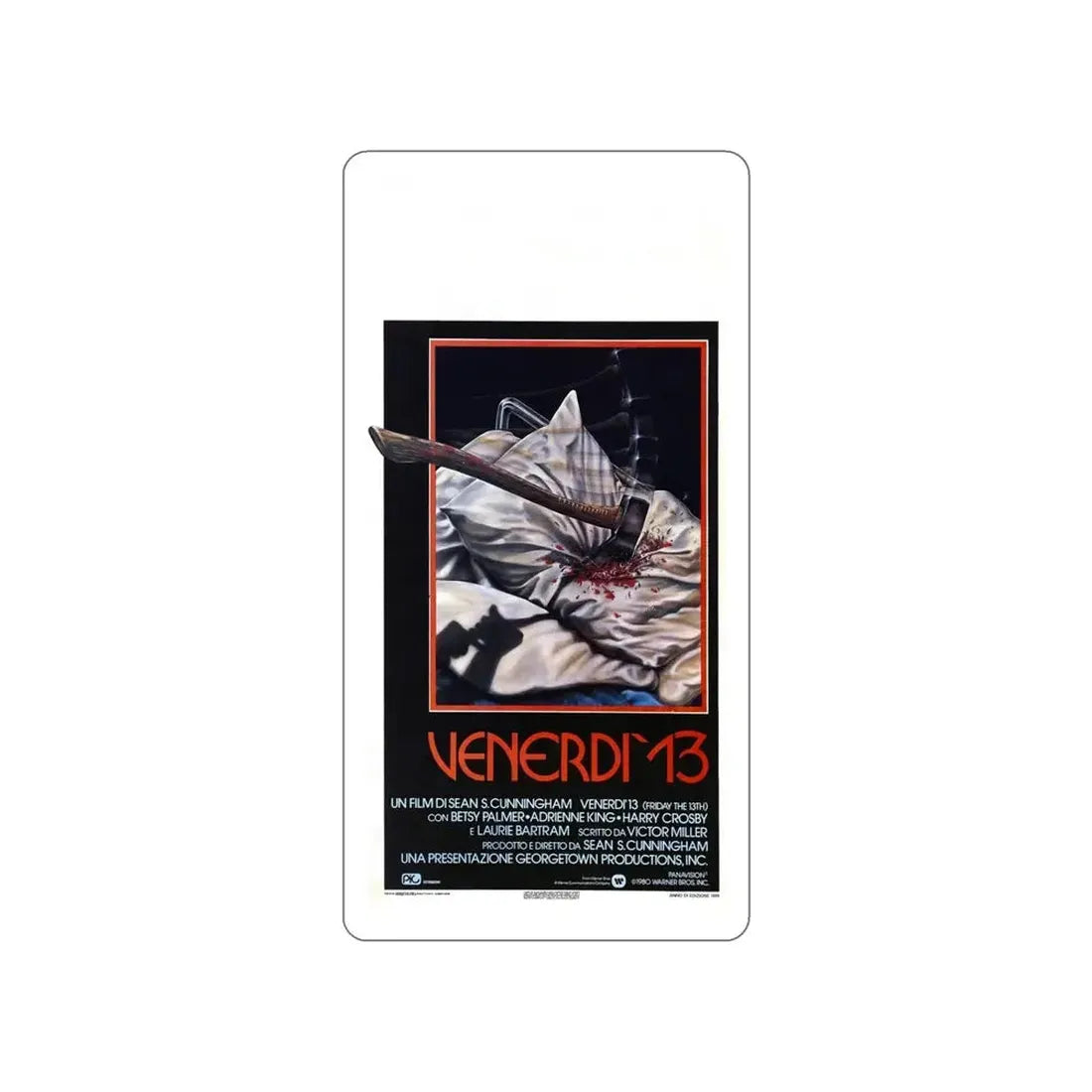 FRIDAY THE 13TH (ITALIAN) 1980 Movie Poster STICKER Vinyl Die-Cut Decal - The Sticker Space