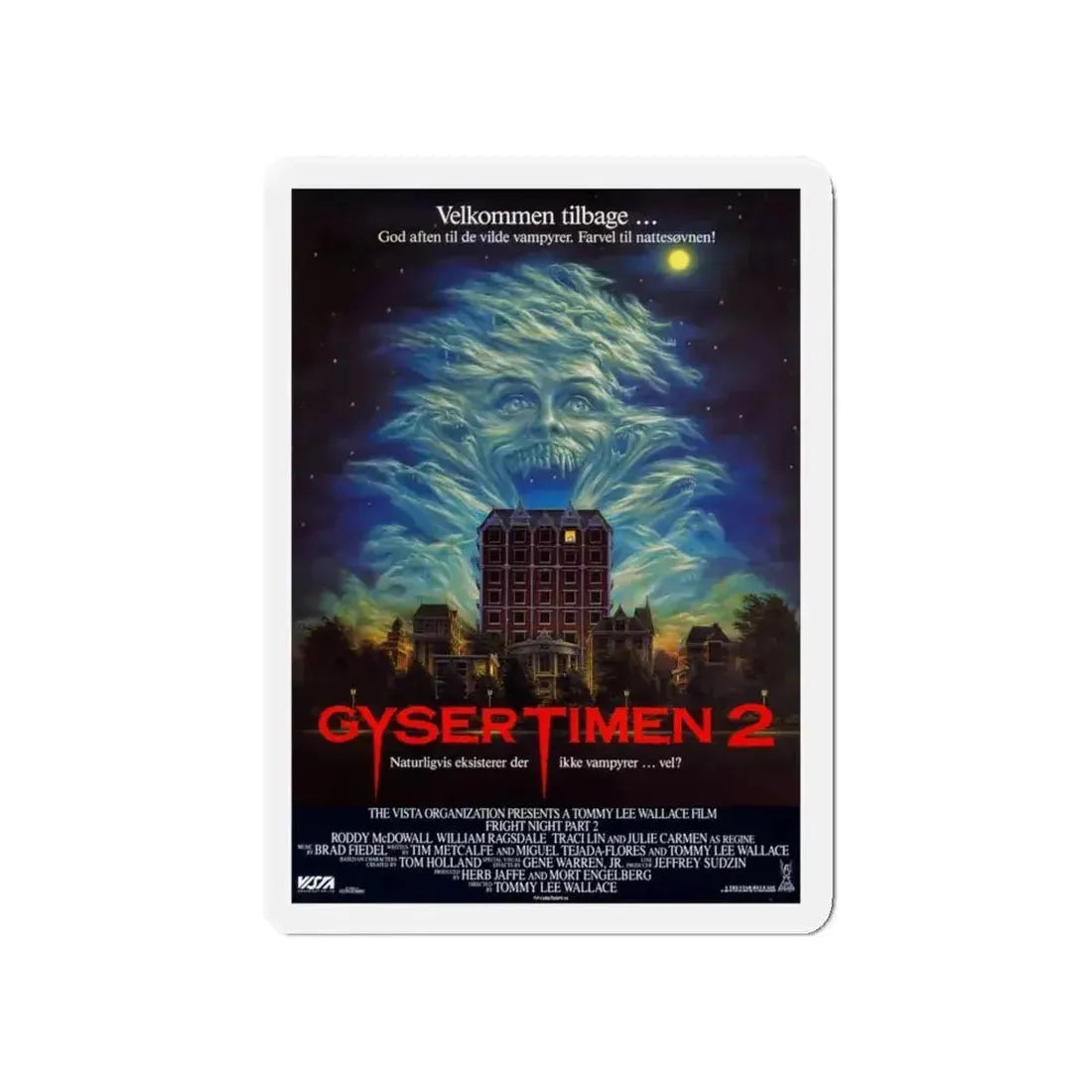 FRIGHT NIGHT 2 (DANISH) 1988 Movie Poster - Refrigerator Magnet - The Sticker Space