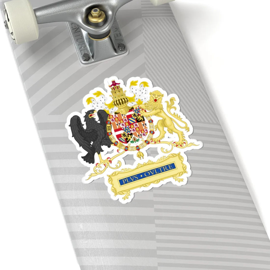 Full Ornamented Coat of Arms of Charles I of Spain 1516-1518 (Spain) (Coat of Arms) STICKER Vinyl Kiss-Cut Decal - The Sticker Space