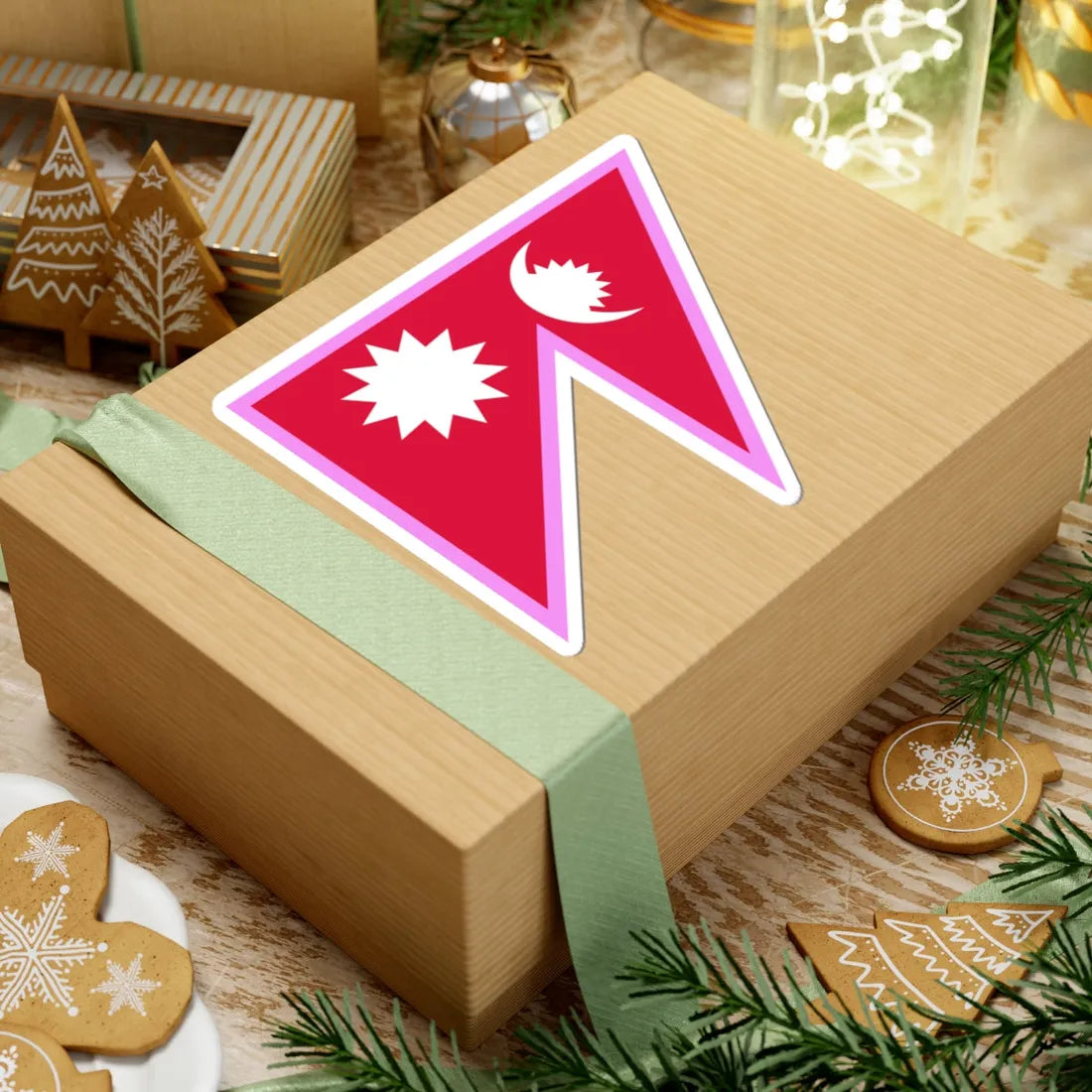 Gay Pride flag of Nepal (Nepal) STICKER Vinyl Kiss-Cut Decal - The Sticker Space