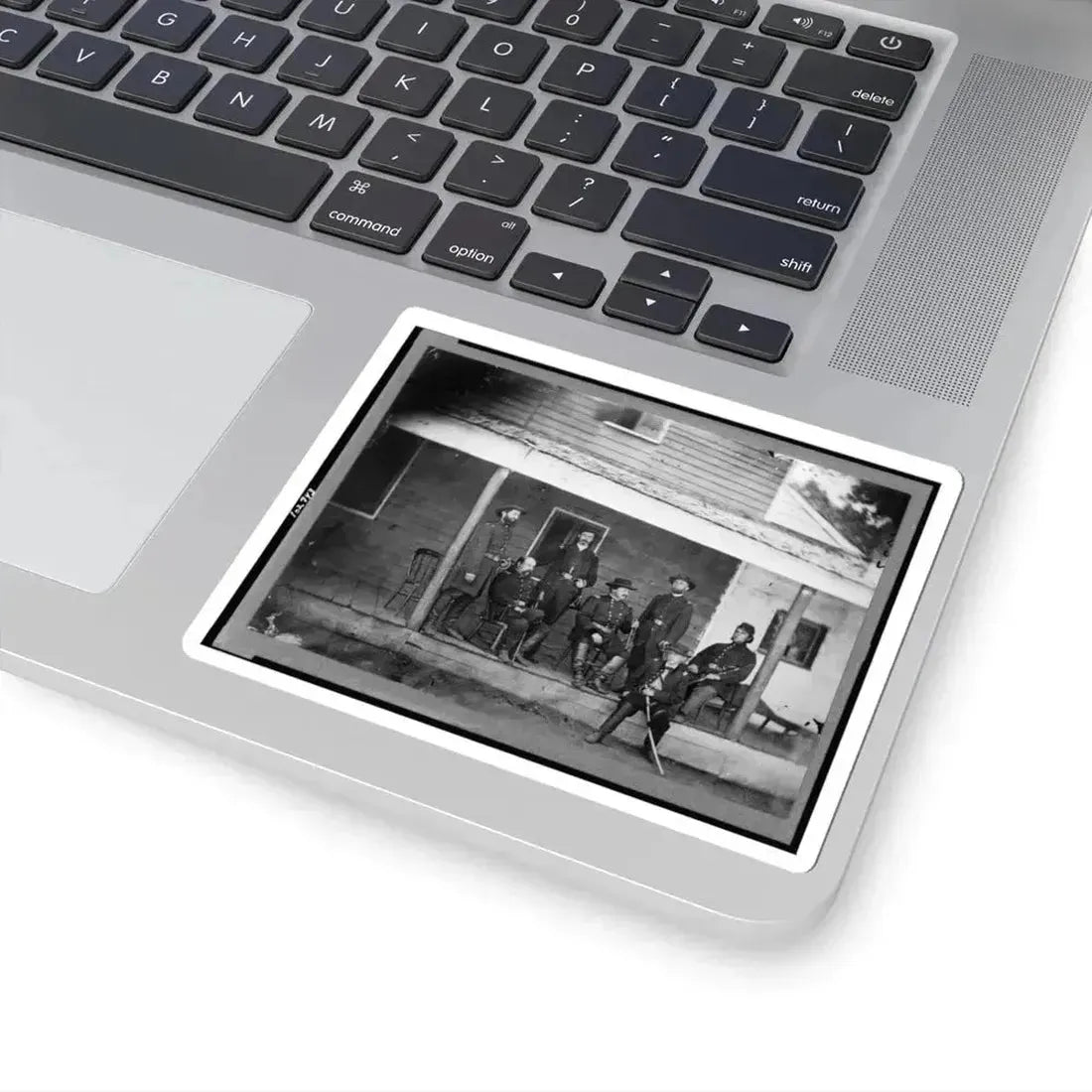 Gen. Alexander Mccook and Staff Posed on Porch Near Washington, D.C. (U.S. Civil War) STICKER Vinyl Kiss-Cut Decal - The Sticker Space