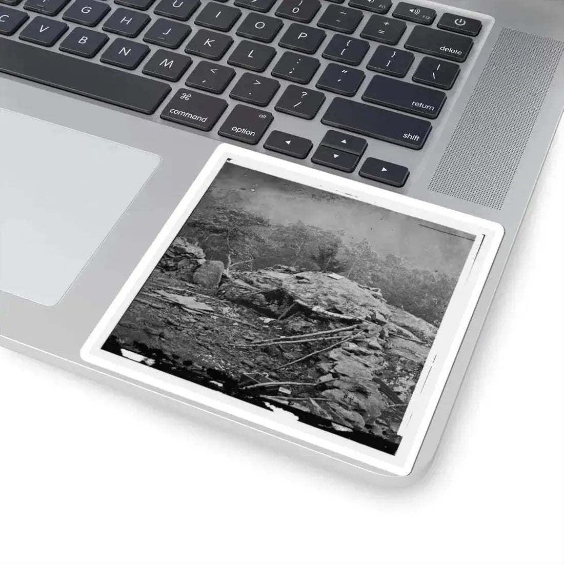 Gettysburg, Pa. Interior View of Breastworks on Extreme Left of the Federal Line (U.S. Civil War) STICKER Vinyl Kiss-Cut Decal - The Sticker Space