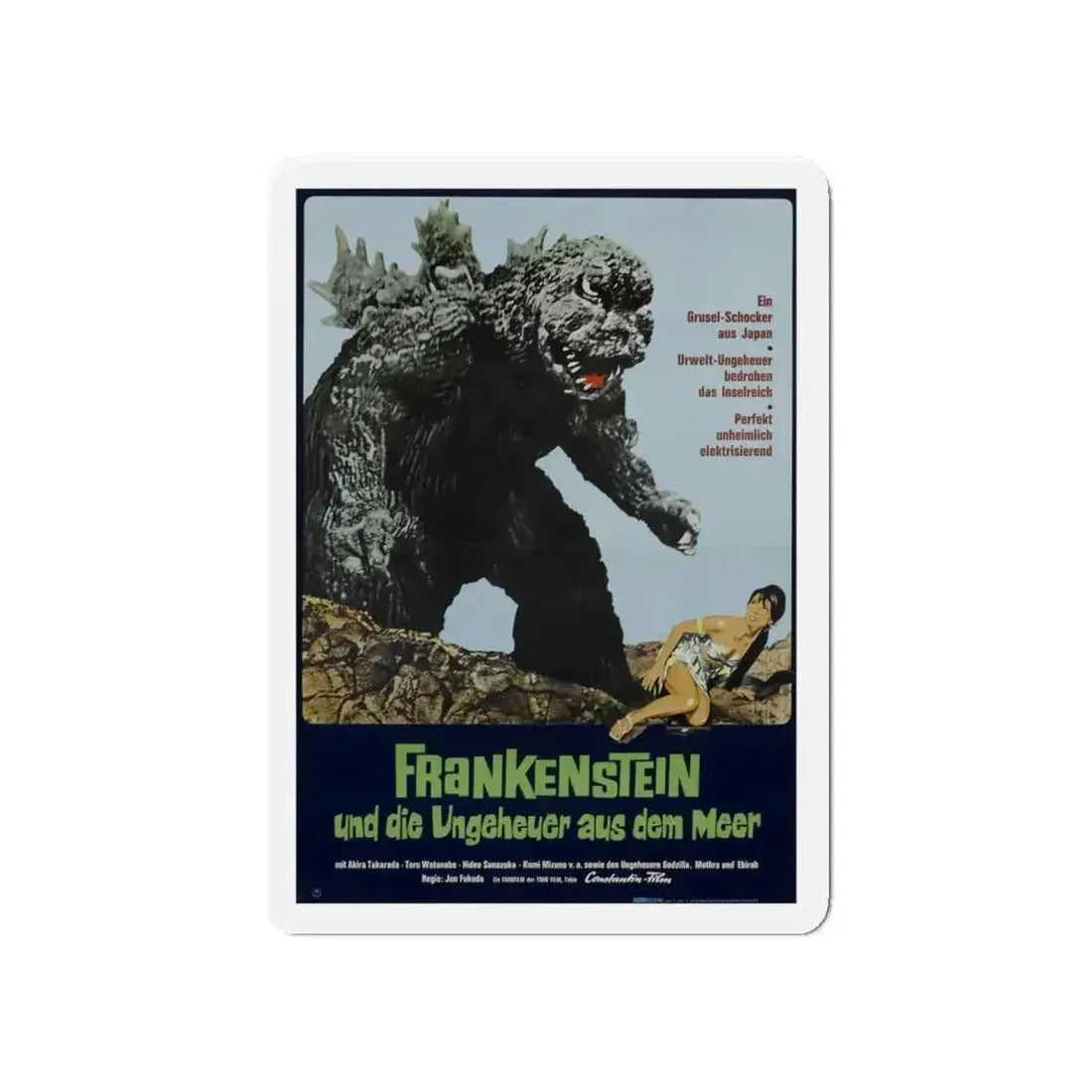 GODZILLA VS THE SEA MONSTER (GERMAN) 1966 Movie Poster - Refrigerator Magnet - The Sticker Space