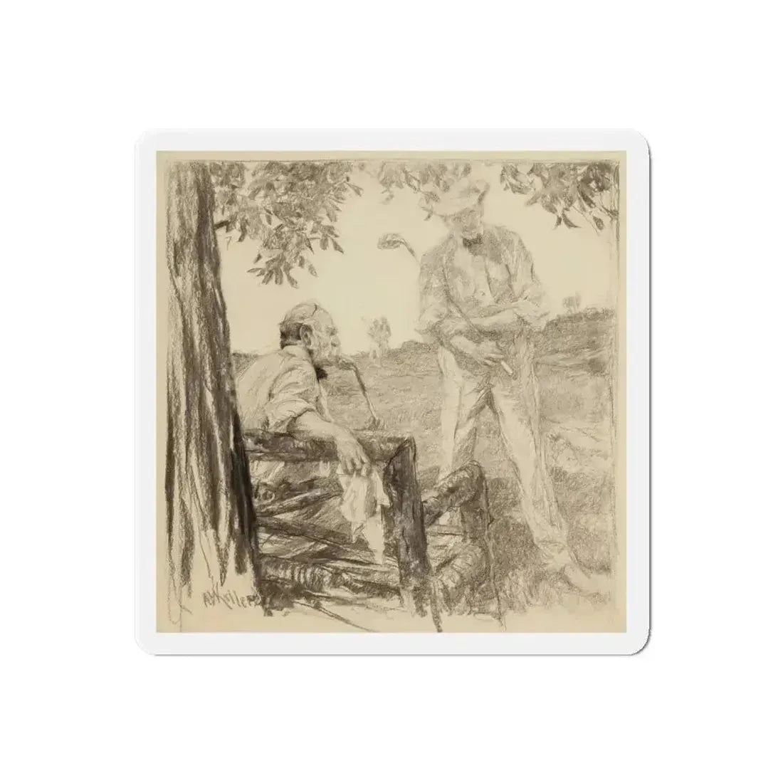 Golf Talk (Magazine Illustration) Refrigerator Magnet - The Sticker Space