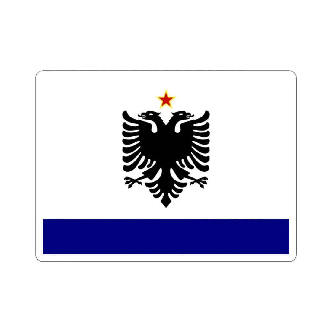Government Ensign of Albania 1958 to 1992 STICKER Vinyl Die-Cut Decal - The Sticker Space