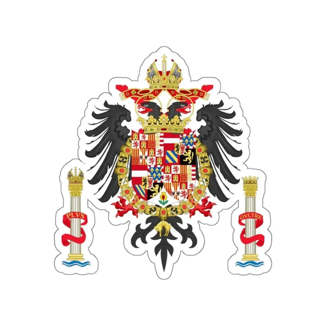 Greater Coat of Arms of Charles V Holy Roman Emperor, Charles I as King of Spain STICKER Vinyl Die-Cut Decal - The Sticker Space
